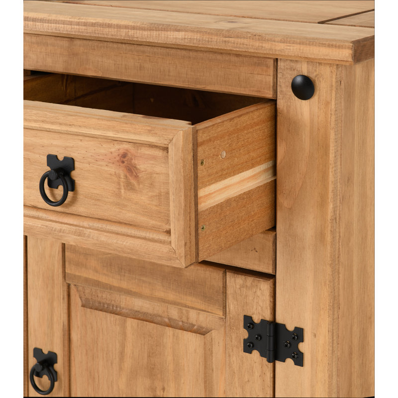 Cowley 1 Drawer, 1 door Bedside Table, Light Antique Wax Pine