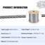 T316 Stainless Steel Cable 3.2 mm 7x7 Steel Wire Rope Cable 15240 cm Cable Railing Transport Wire Rope Cable for Railing Decking DIY Balustrade