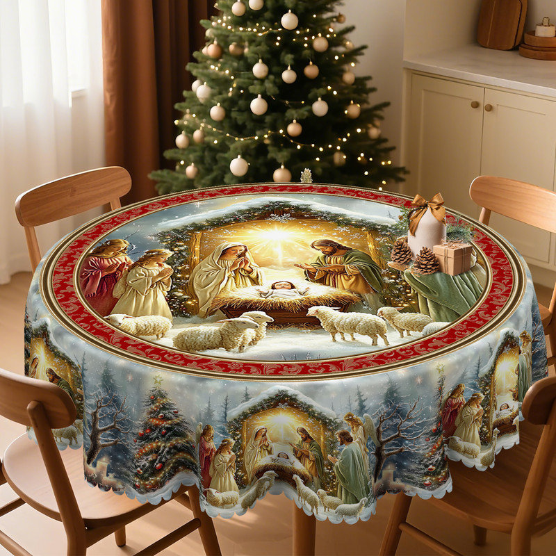 Nappe en polyester lavable Noël