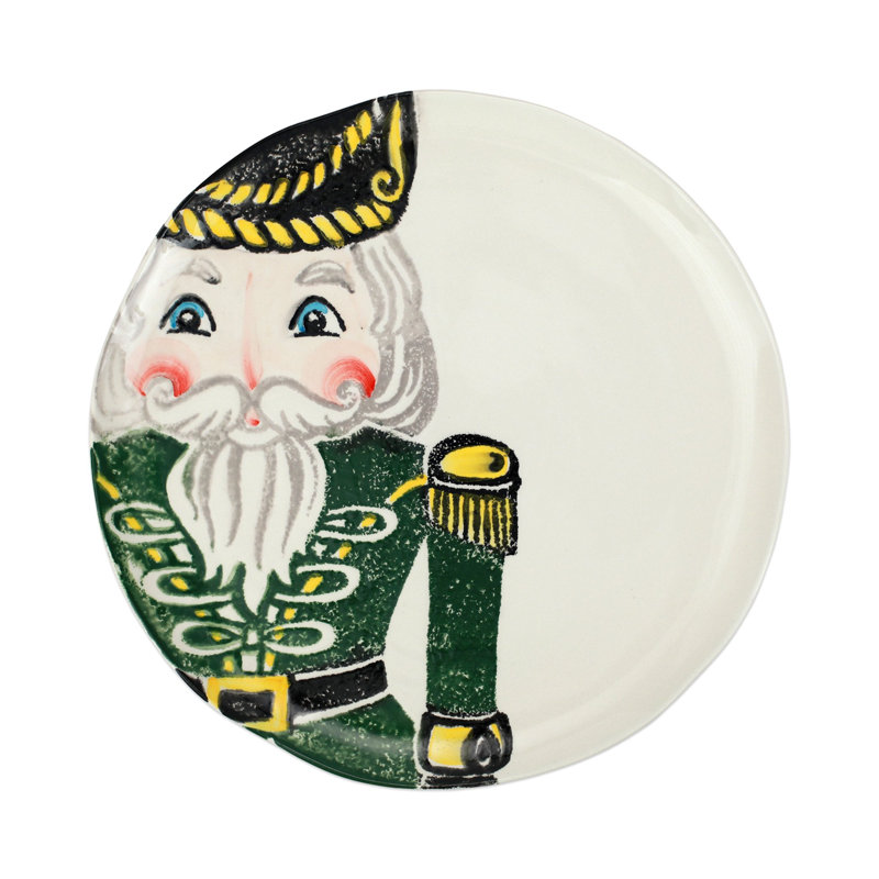 Nutcrackers Handmade Terra Bianca Dinnerware Set, Green/White
