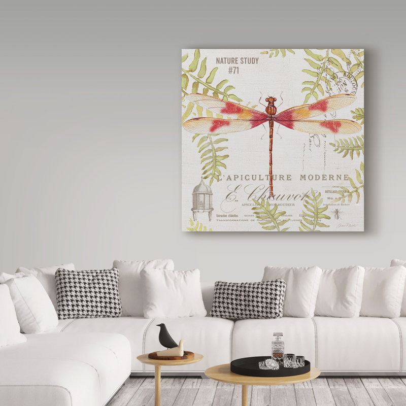 «Botanical Dragonfly 4» par Deagen, impression sur toile tendue, H 14 po x l 14 po x P 2 po