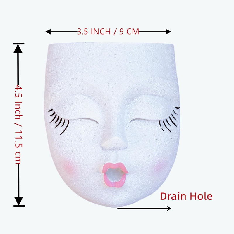 Pot à plante en résine avec drainage Rocker Face