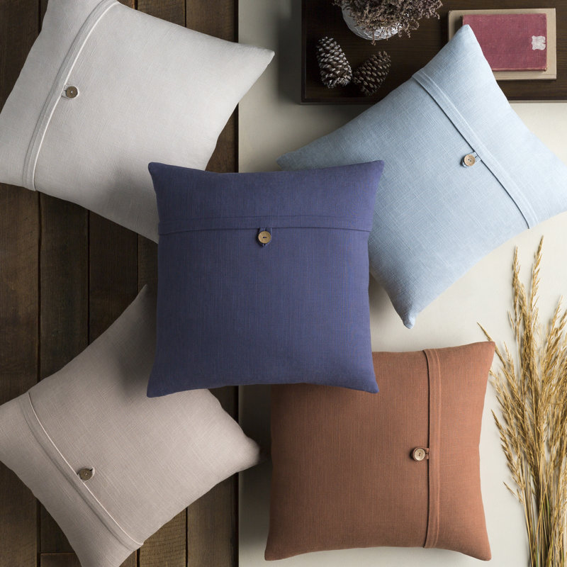  Housse de coussin en coton Modern, 18 po x 18 po, Bleu marine