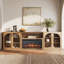 Meuble télé Jagger 105 po avec foyer de 36 po et porte vitrée, couleur camel-1173486236
