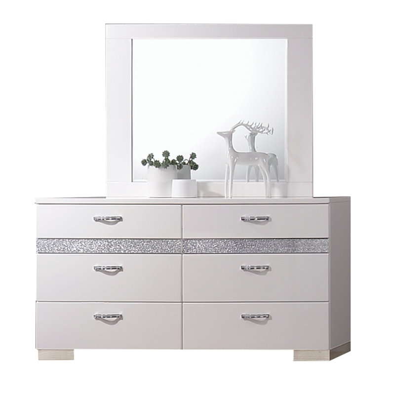 Commode double 6 tiroirs avec miroir Lauer