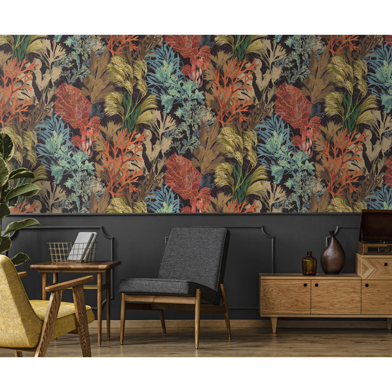 Lycette Bora Bora Coral Inspired 8.5 m x 70cm Wallpaper Roll, Blackberry