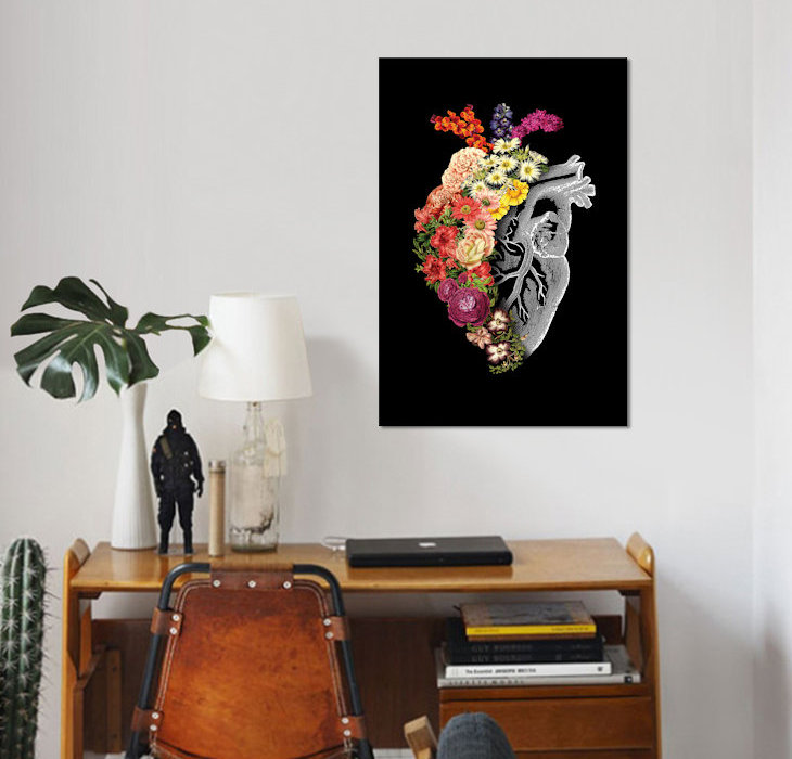 « fleur cardiaque spring », reproduction d’impression sur toile tendue, H 60 po x l 40po x P 1,5 po