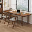 Bureau rectangulaire en bois massif brun noisette-9094904