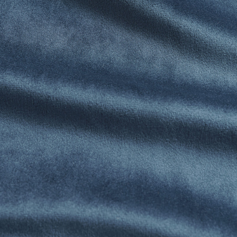 Basic Deluxe Velvet Room Darkening Curtain Pair - 2 Panels Window Curtains, Dark Blue, 50" W x 96" L