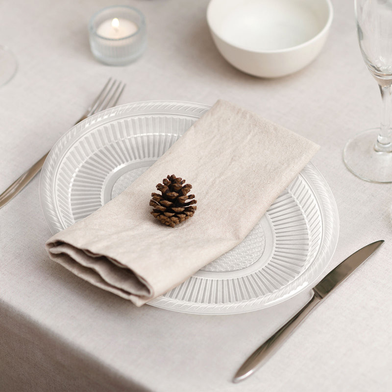 Assiettes ovales en plastique transparent 11,4 pouces - paquet de 50 plateaux de service jetables