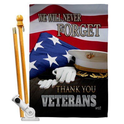 Ensemble de drapeaux de maison en polyester 2 faces 3 pi 3 pi 3 pi We Will Never Forget