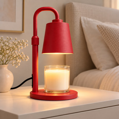 Candle Warmer Lamp with Timer & Dimmer, Wax Heating Melter for Scented Candle Jars Women House Warming Gift Heightness Adjustable bedrooms kitchen office Aesthetic Room Decor(Metallic Red)