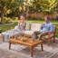 Ensemble de conversation modulaire pour patio avec coussins 3 personnes Acacia-46492191