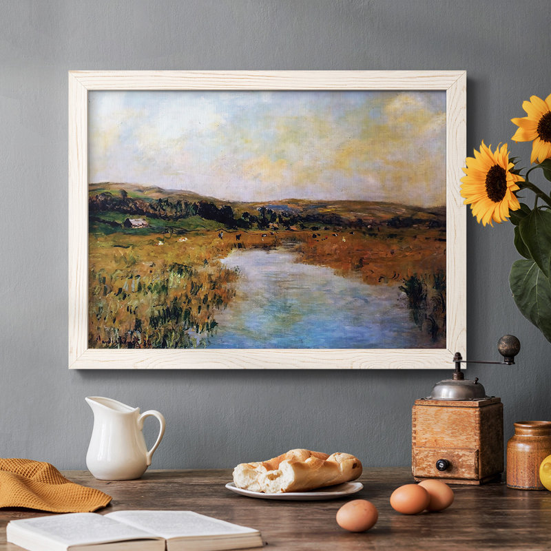 «The Valley of the Scie at Pouville», 1882 - reproduction d'art sur toile tendue, H 14 po x l 20 po x P 1,5 po, Blanc