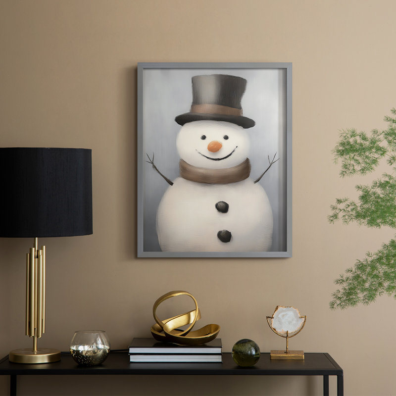 Art des Fêtes de Noël - série 2 - CCX, reproduction encadrée - bois massif, H 21 po x l 17 po, Gris