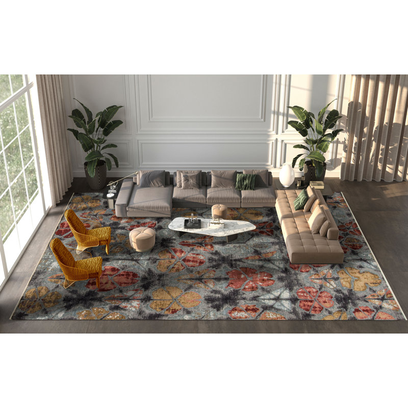 Tapis rectangulaire en laine Shibori, Échantillon 2 pi x 3 pi