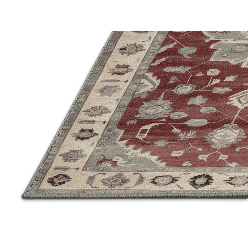 Machine Washable Overdyed Gray Area Rug, Rectangle 7' x 9'