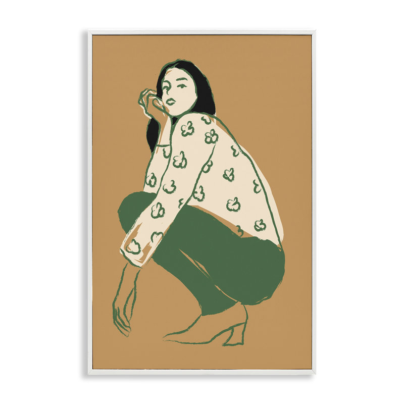 Art à giclée encadrée Fashion Girl par Incado, Estampe numérique encadrée blanc bord de mer, H 18 po x l 12 po