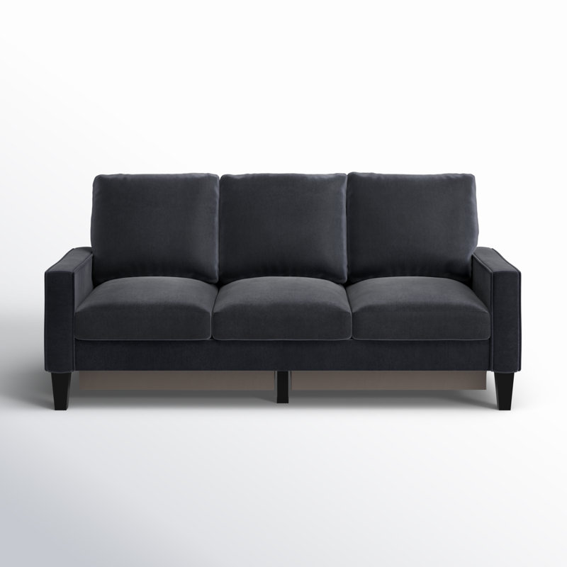 Canapé Aurielle S2610, Mélange de lin noir