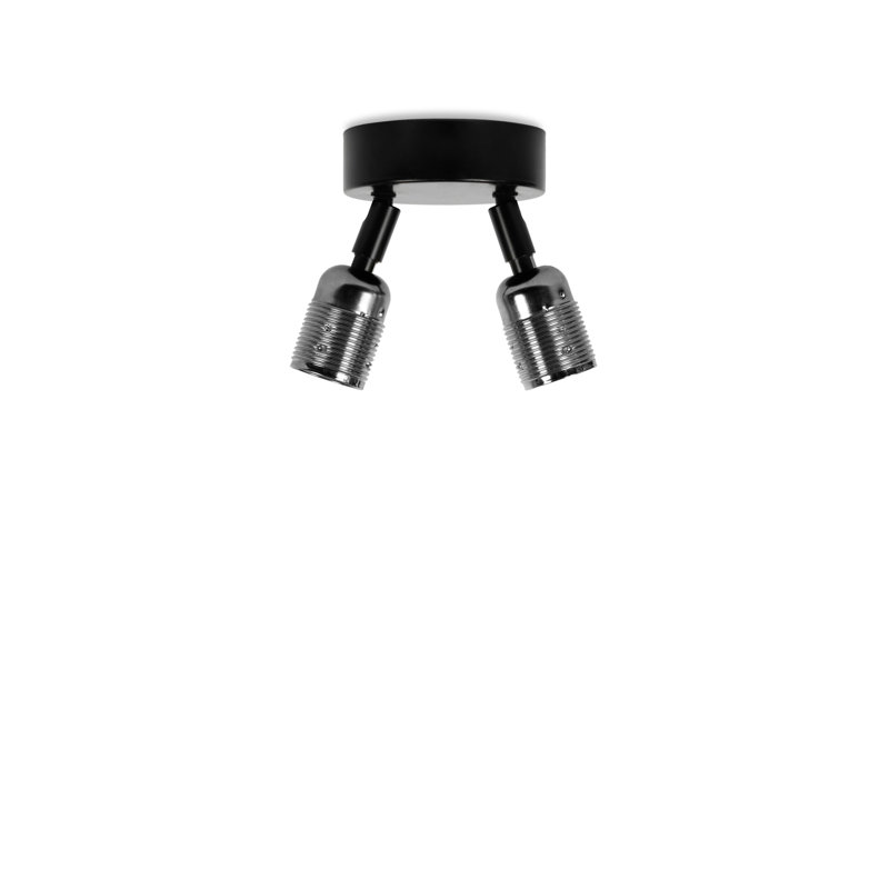 Garry Flush Mount, Chrome/Black