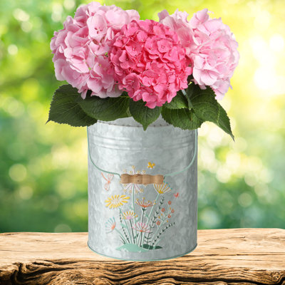Janelli Galvanized Metal Milk Can Vase
