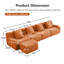 Canapé modulaire confortable en forme de L en peluche pour le salon