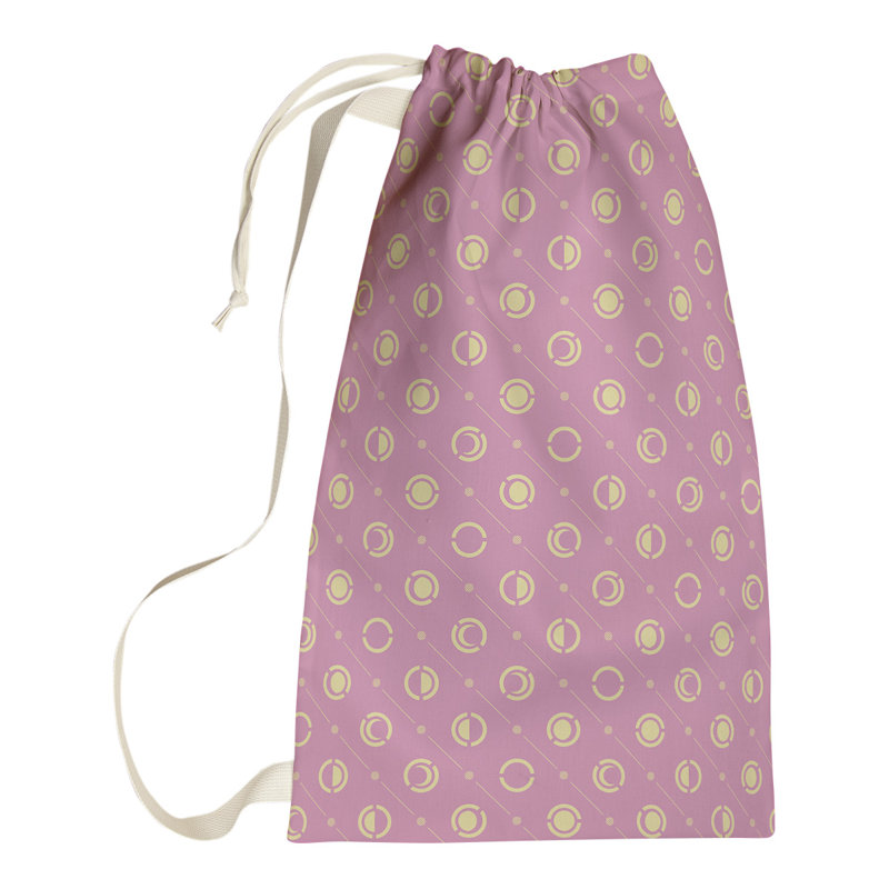 Skeffingt Fabric Laundry Bag with Handles, 29" H x 18" W x 1.5" D, Pink/Yellow