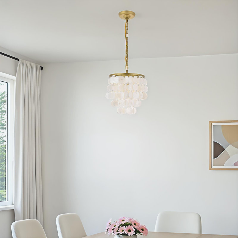 Novalee Dimmable Metal Tiered Pendant, Black, 13.1" H x 20" W x 20" D, 4 Lights