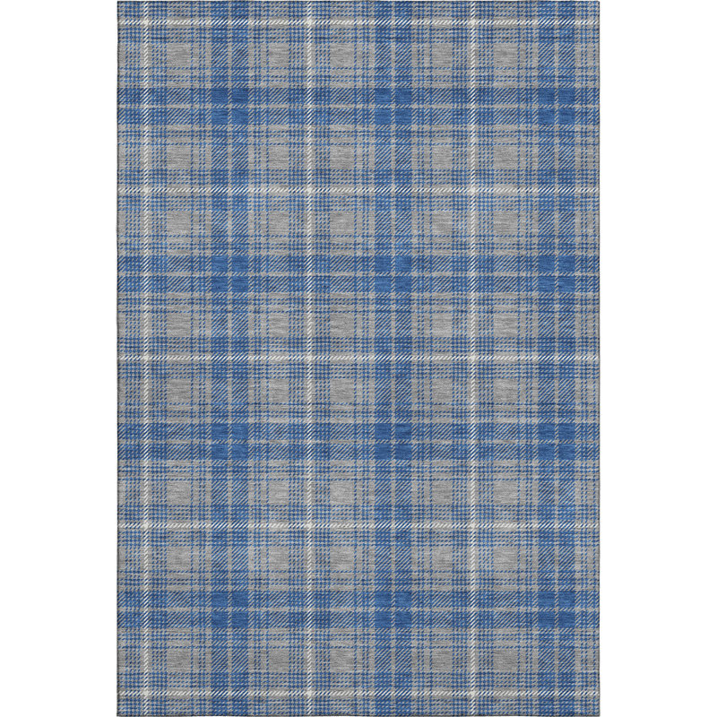 Premium Machine Washable Natoma AMF993 Plaid Rug, Rectangle 2'6" x 3'10"