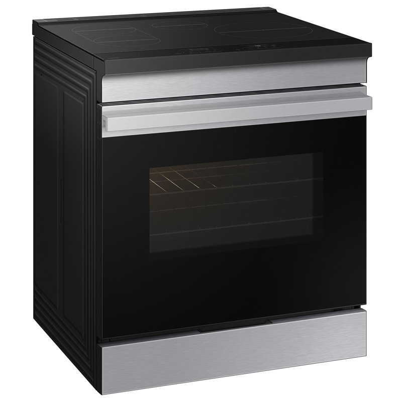 Samsung Bespoke Smart Slide-In Induction Range 6.3 cu. ft. with Anti-Scratch Glass Cooktop, Stainless Steel