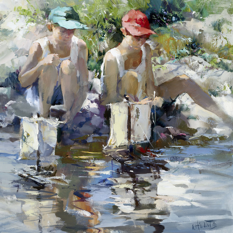 « garçons », impression sur toile, H 12 po x l 12 po x P 0,75 po