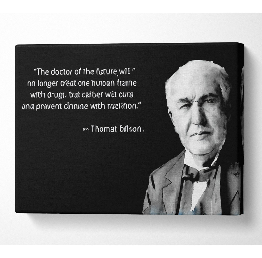 Motivationszitat Thomas Edison - Kunstdrucke auf Leinwand