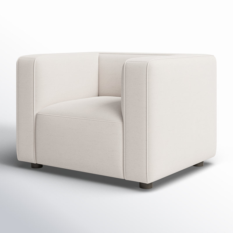 Fauteuil l 47 po Bailidh, Chenille crème