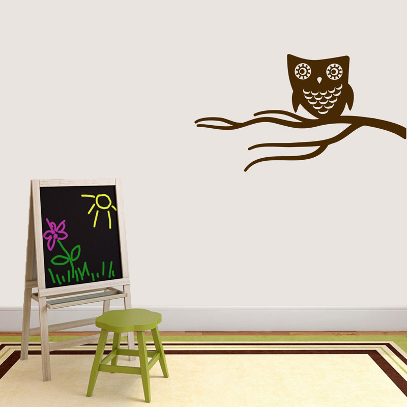 Décalcomanie murale jolie hibou on branch, Brun