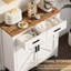 Armoire de rangement de cuisine en blanc moderne - Buffet à 2 tiroirs et portes pour le salon, la salle à manger et la salle à manger pouvant accueillir plusieurs articles saisonniers avec cafetière-969332021
