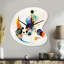 Art géométrique aquarelle multicolore I - horloge géométrique unique en métal, impression d'horloge murale asymétrique moderne-106137224