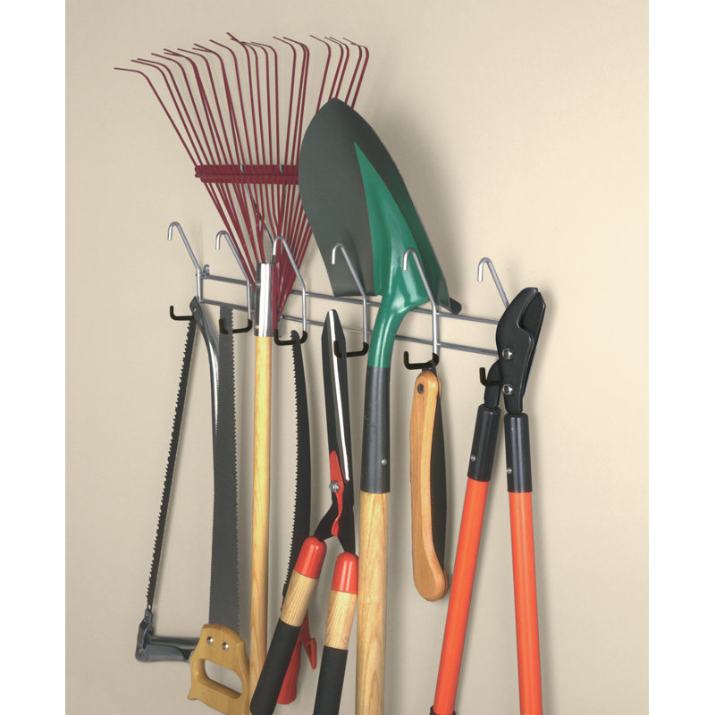 Garage 6-Hook Long Handle Tool Hang-Up