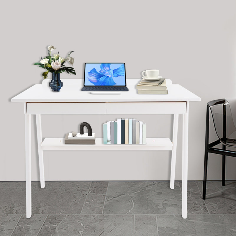 Desk With Drawers, White