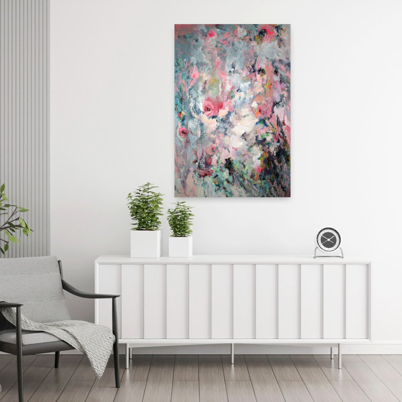 Art contemporain fleur contemporaine, H 36 po x l 24 po