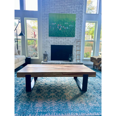 Solid Teak Logs Coffee Table