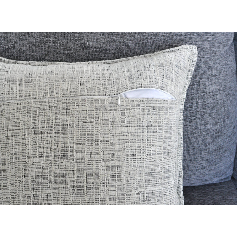 Oveesha Cream White Chenille Square Throw Pillow Covers, 20" x 20" (Set of 2)