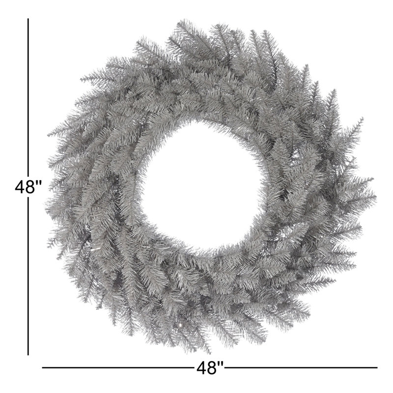 Couronne de sapin artificielle, H 48 po x l 48 po x P 4 po, Vert