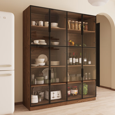 Dining Storage Cabinet with light and glass doors