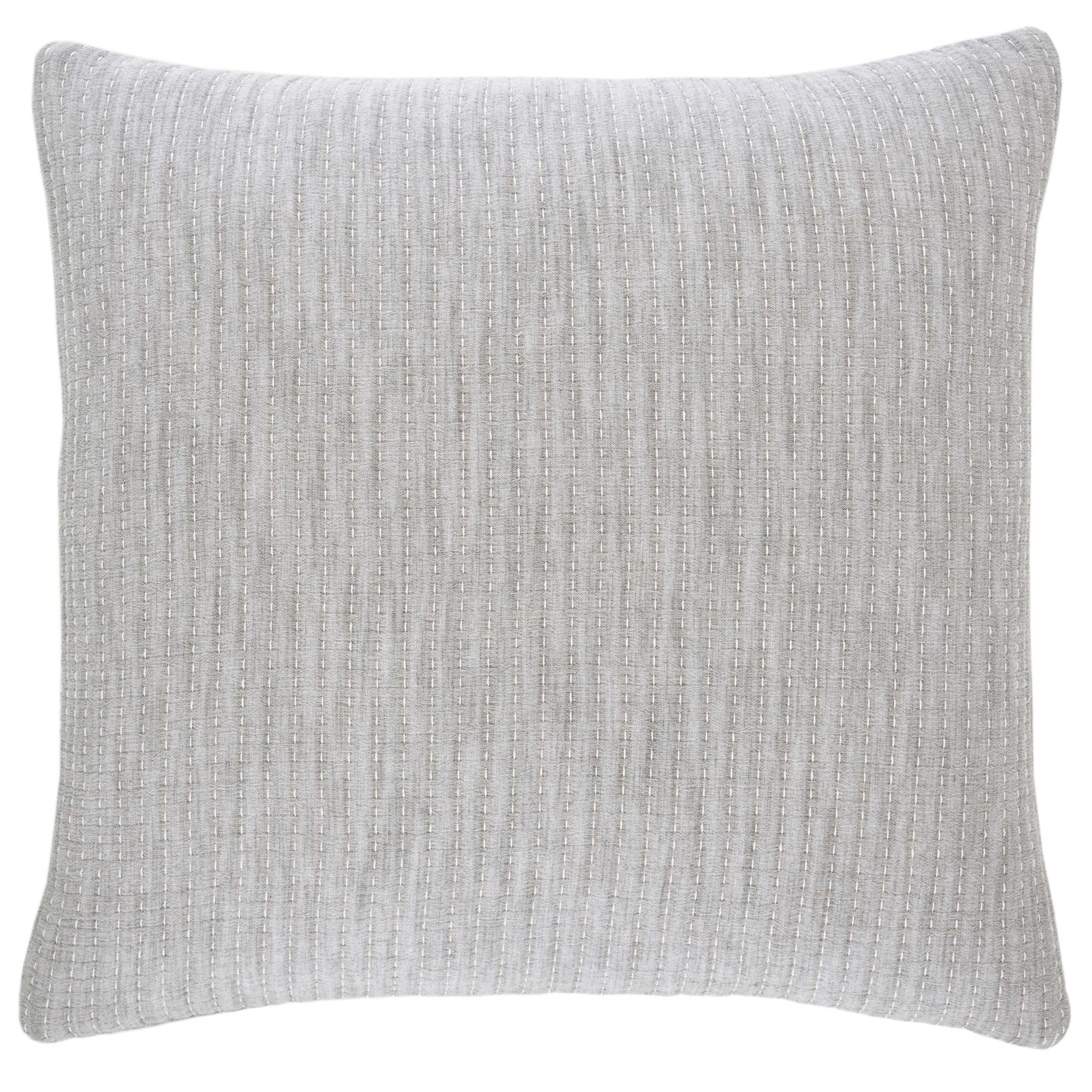 Pick Stitch Matelasse Sham, Gray, Euro