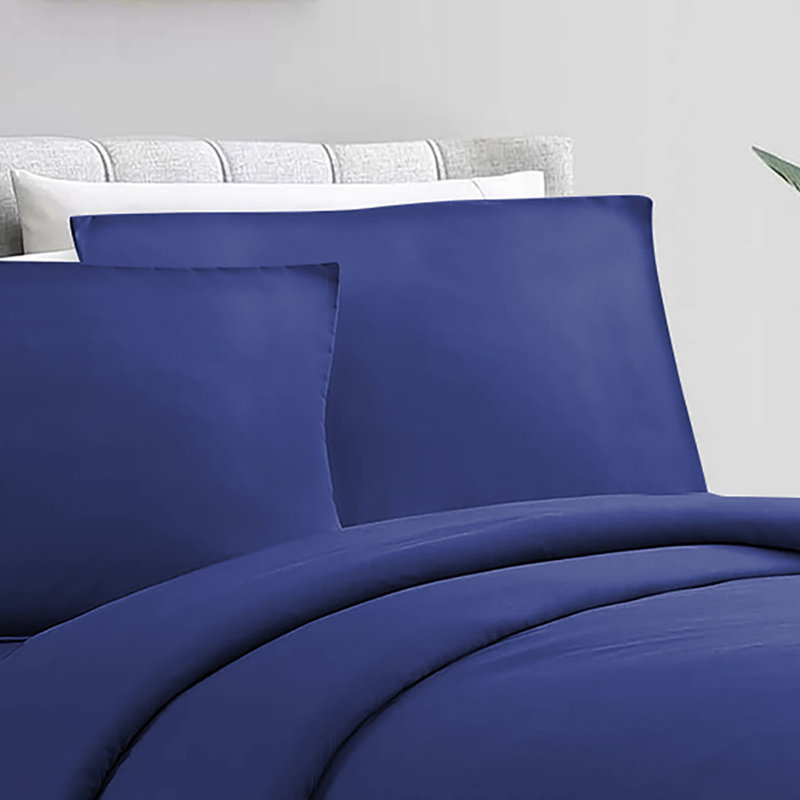 Humiston Microfibre 200 TC Duvet Cover Set, King Duvet Cover + 2 Standard Pillowcases, Navy