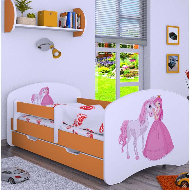 Nordham Cabin Bed Themed Beds with Storage Included, Orange