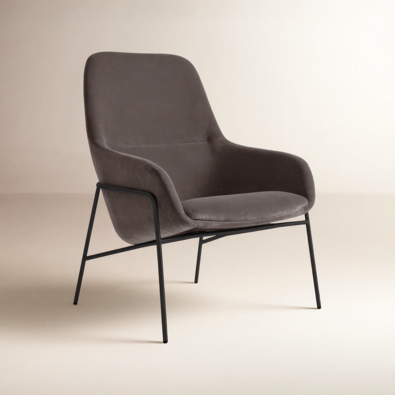 Acre Armchair, Storm Velvet, Black