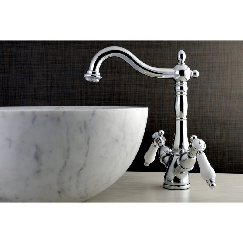 Kingston Brass Bel-Air Two-Handle 1-or-3 Hole Deck Mount Vessel Faucet, Polished Chrome