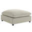 Repose-pieds carré beige en tissu 40 po