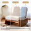 Fauteuil à bascule en bois massif recouvert de chenille avec siège et dossier rembourrés (lot de 2)-512610660